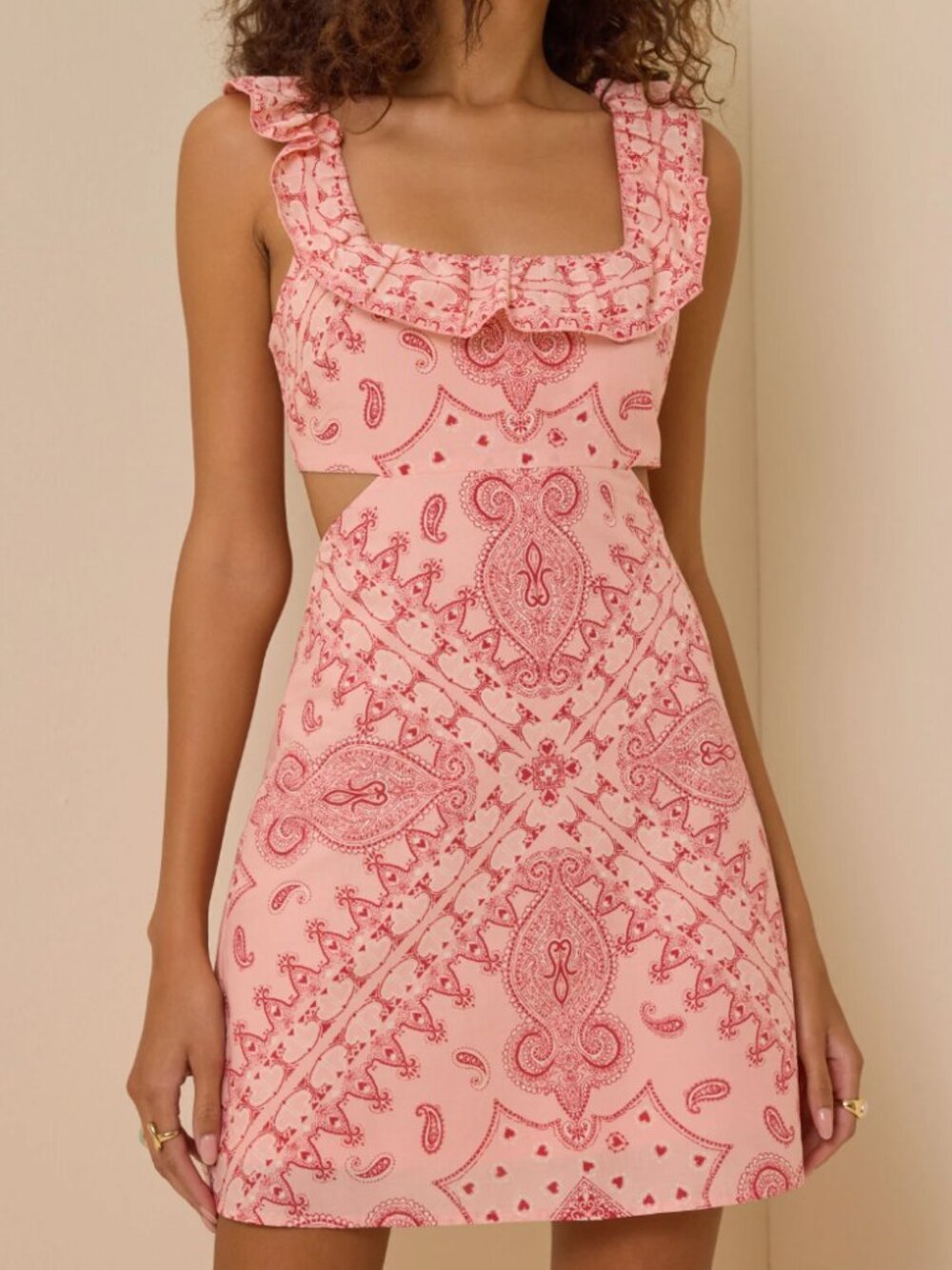 Altar'd State Maple Mini Dress in Pink/Red